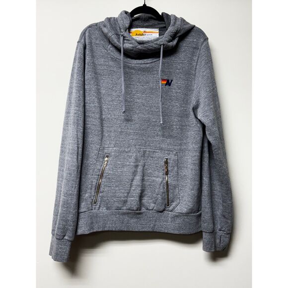 Aviator Nation Gray Hoodie with Multicolor Logo - Picture 2 of 14